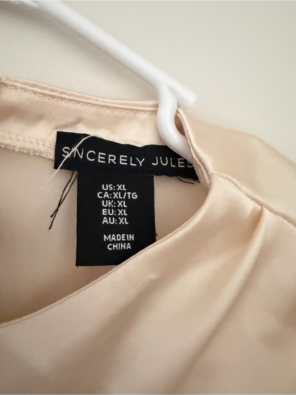 Sincerely Jules Soft Cream Satin Tank Top Women’s XL - Picture 7 of 10